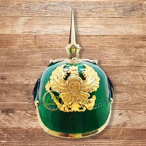 Prussian Pickelhaube Helmet: German Imperial Officer Leather Helmet