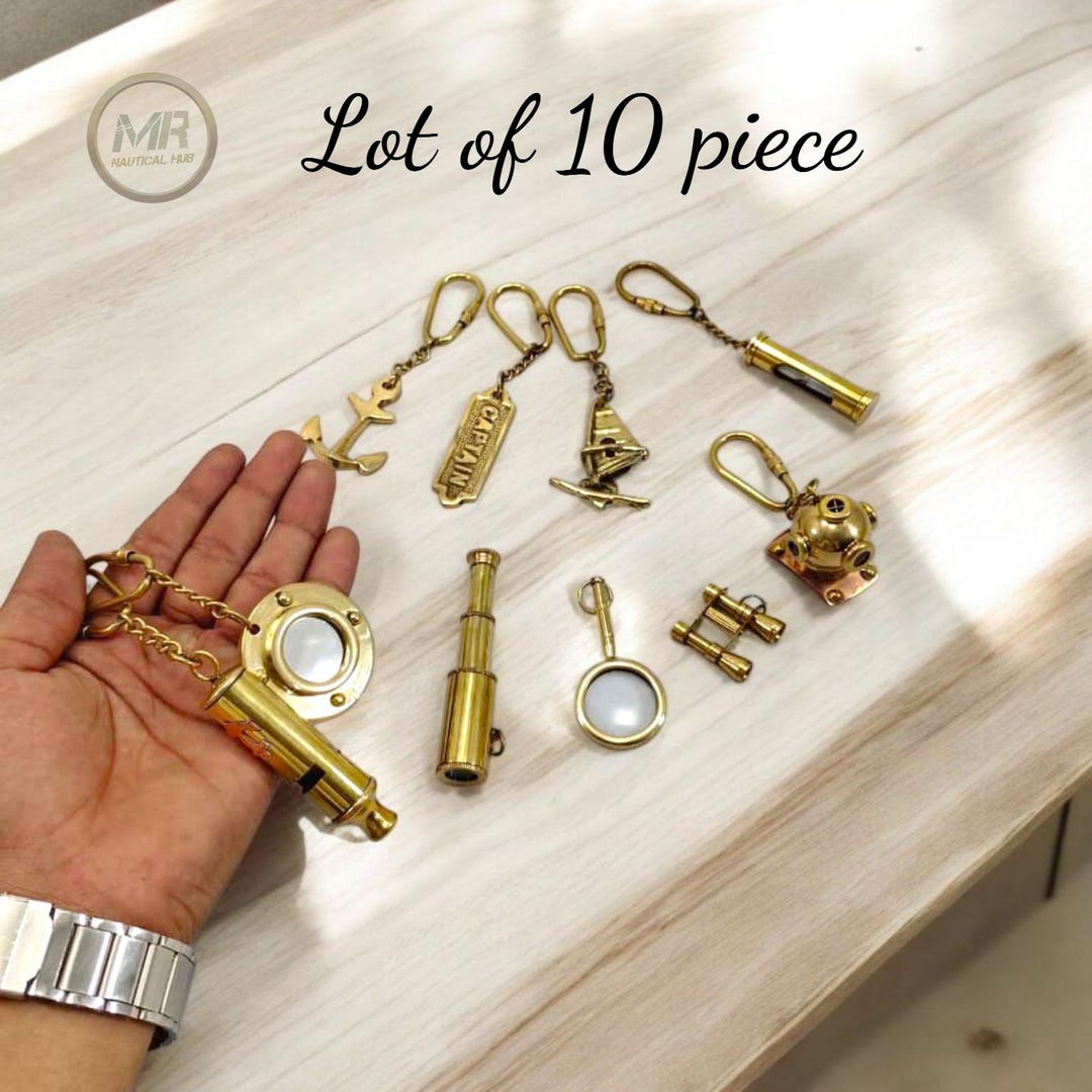 Notical Key Chain Nautical Brass Keychains: Maritime Theme Gifts, Set of 10 - Etsy