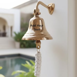Campana de barco de latón personalizada / Adorno escolar grabado para colgar en la pared, para interiores y exteriores, Campanas náuticas, Decoración marítima para barcos,