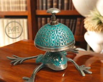 Brass Frog Desk Bell: Antique Style Service Counter bell