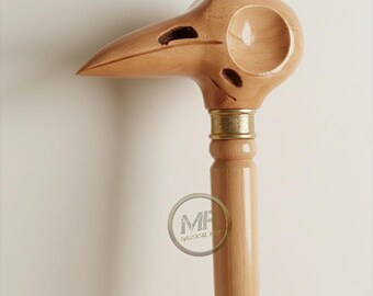 Elegant Handcrafted Wooden Cane | Black Walking Stick with Curved Handle | Classic Gift for Gentlemen