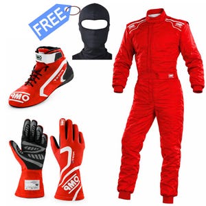 OMPレッドレーシングスーツ – 耐火性プロ仕様レースウェア