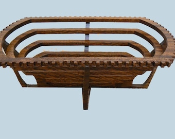 Geometrical Mahogany Basket