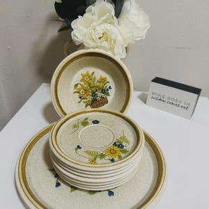 Mikasa Stone Manor Garden Bouquet Set of 7| 1 Bowls , 2 Dinner & 4 DessertPlates