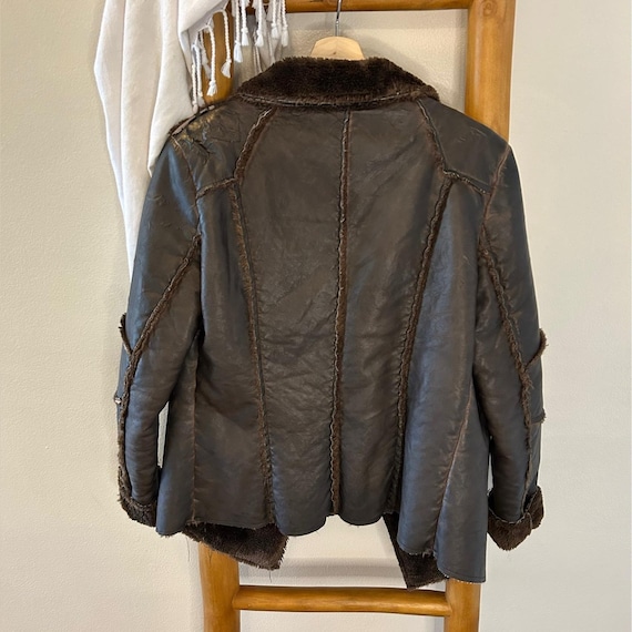 Fur-lined Brown Shearling Jacket - image 2
