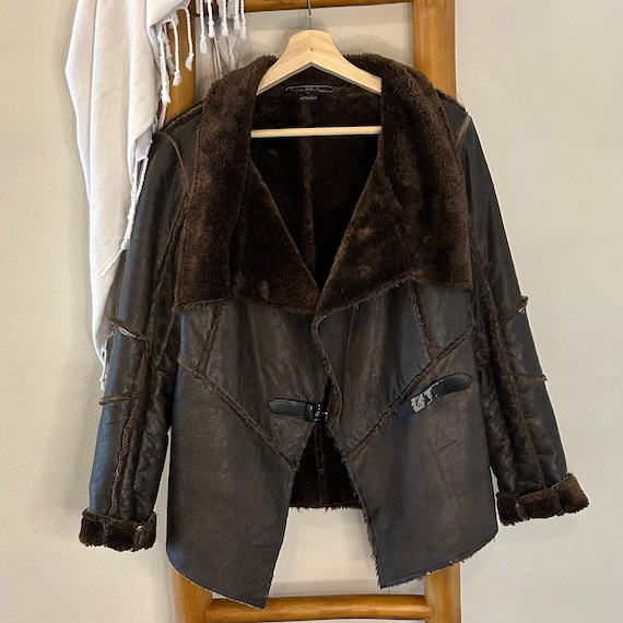 Fur-lined Brown Shearling Jacket - image 1