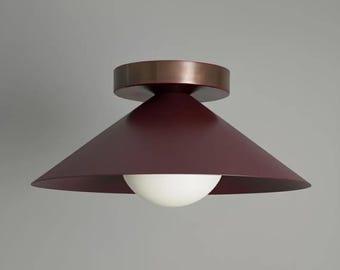 Mid Century Flush Mount Ceiling Light Brass Modern Globe, Ceiling Lamp for Bed room | drawing room | office | Kitchen | dining area