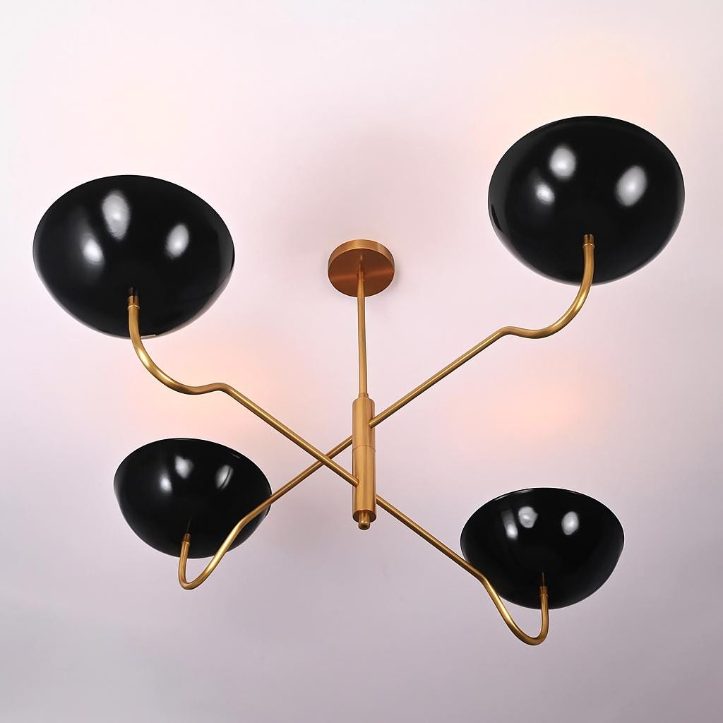 イタリア製スティルノボ社製ミッドセンチュリーモダン真鍮製4アーム