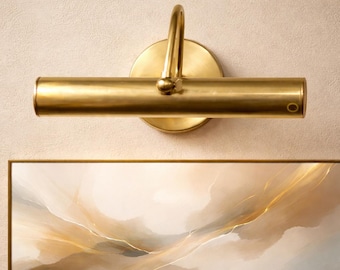 Italian Mid-Century Solid Brass Modern Picture Light The Art Display Adjustable Handmade Wall Sconce For Display and Decor