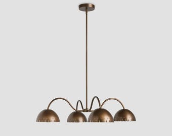 Lámpara de techo empotrada de latón macizo de estilo Sputnik moderno de mediados de siglo, estilo años 50: ideal para dormitorio, sala de estar o comedor.