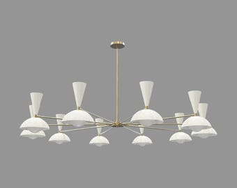 スプートニクシャンデリア：ミッドセンチュリーモダン真鍮製イタリアン