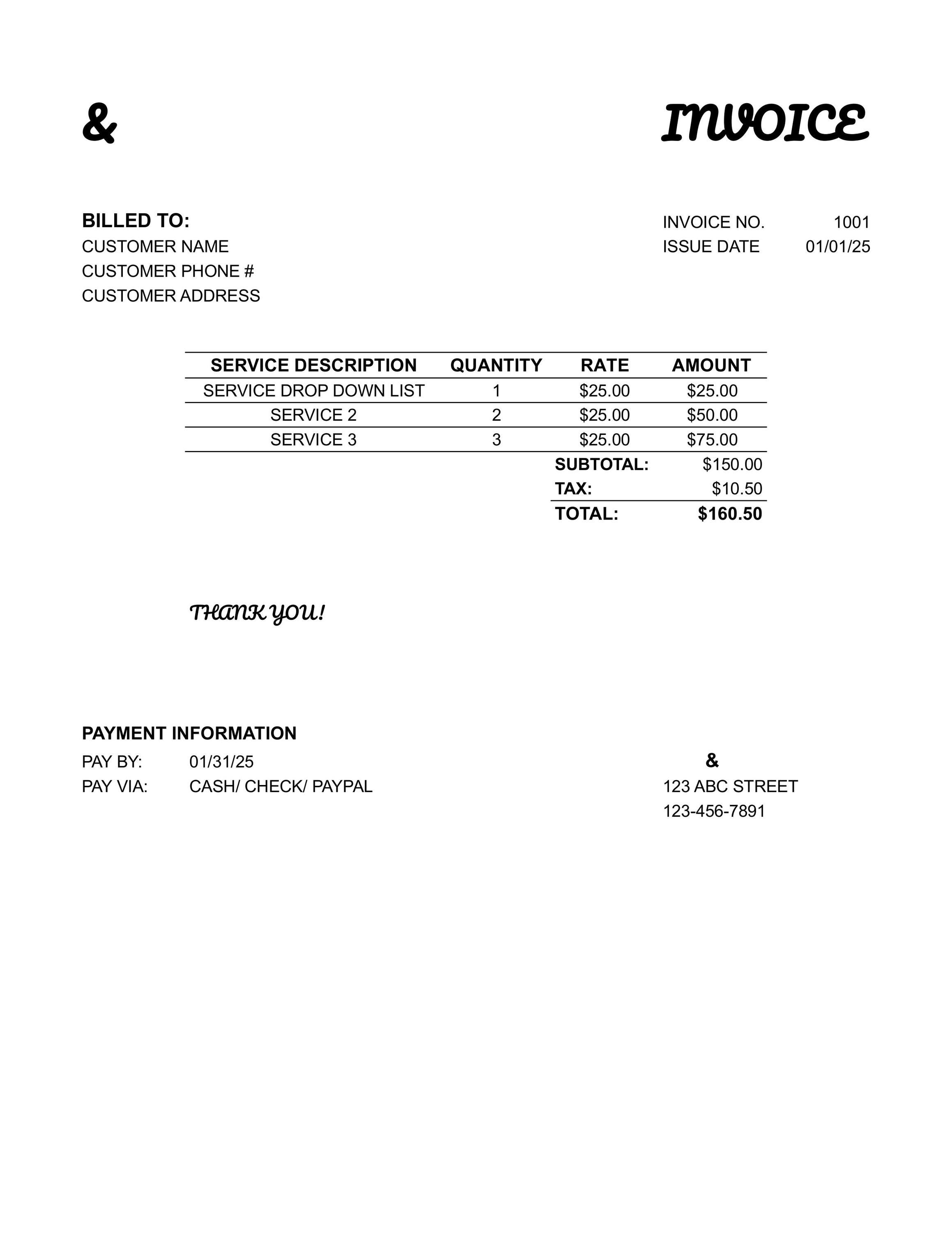 Invoice Template - Etsy UK