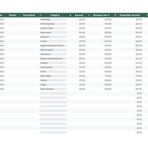 Schedule C Deduction Tracking Spreadsheet With Mileage Log