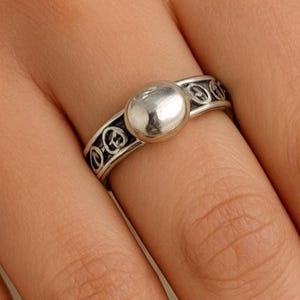 Handmade Brass Spoon Ring: Star & Heart Detail
