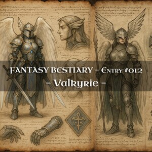 10 Bestiarios de Monstruos Valquiria: Códice de Monstruos, Códice de Fantasía Bestiaria, Manual de Monstruos, Grimorio Medieval, Diario de Baratijas, Accesorios para LARP, DnD, RPG