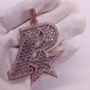 Iced Out Personalized Name Pendant, Hip hop Jewelry, Custom Name Necklace, Birthday Gifts for Her, Custom letter Pendant, Men&#39;s jewelry