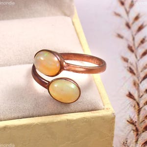 Ethiopian Opal Statement Ring For Teachers Gifts, Natural Gemstone Adjustable Women Dainty Ring, Opal Toe Ring For Friends