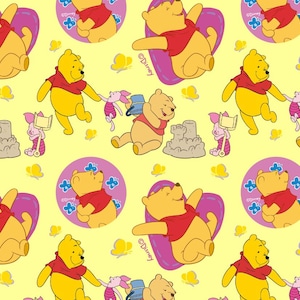 100% Cotton Honey Winnie Pattern Fabric, Sold by half yard, multiple sizes,Sewing Fabric,DIY Handcraft