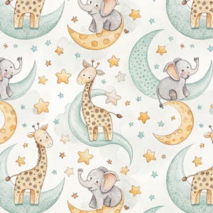 100% Cotton Nursery Baby Animal Quilt Cotton Fabric, Sold by half yard, multiple sizes,Sewing Fabric,DIY Handcraft