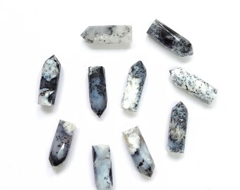 Dendritic Agate 7x20 mm Terminated Pointer Gemstone, Natural Dendritic Agate Pointer Gemstone, Dendritic Agate Wand, Healing Agate Tower