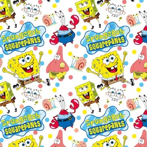 Funny SpongeBob SquarePants Fabric 100% pure cotton fabric-SpongeBob fabric-sold by half yard