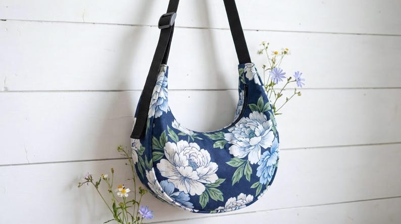 Crescent Crossbody Bag PDF Sewing Pattern | Half Moon Sling Bag, 4 ...