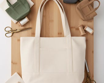 Handmade Tote Bag Pattern | Tote Bag Sewing Pattern PDF | Boxed Bottom Tote | Size XS-XL