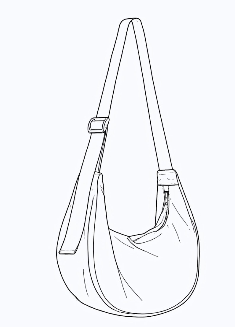 Crescent Crossbody Bag PDF Sewing Pattern | Half Moon Sling Bag, 4 ...