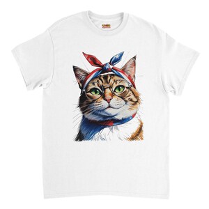 Cute July 4 Cat Unisex Crewneck T-shirt | Gildan® 5000