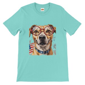 Cute July 4 Dog Unisex Crewneck T-shirt | Bella + Canvas 3001