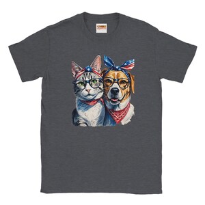 Cat & Dog July 4 Classic Kids Crewneck T-shirt | Gildan® 5000B