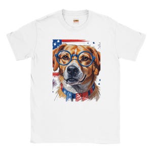 Cute Dog July 4 Classic Unisex Crewneck T-shirt | Gildan® 64000