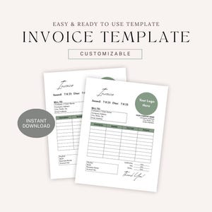 Minimalist Invoice Template | Editable PDF | Small Business Invoice | Instant Download