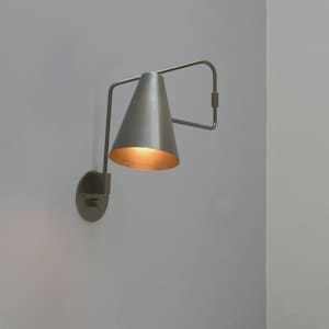 Stilnovo Style Brass Wall Lamp Adjustable Single Arm Brass Wall Sconce, Mid Century Modern  Industrial Design Single Light Reading Lamp