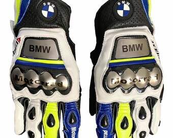 Guantes BMW Motorrad Guantes de cuero para carreras de motos Equipo de protección
