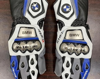 Guantes BMW Motorrad Guantes de cuero para carreras de motos Equipo de protección