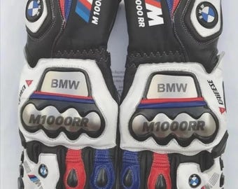 Guantes de competición para moto BMW: de cuero y con protección total