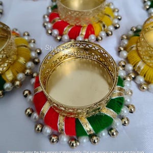 Diwali Tea Light Candle Holder Multicolor Round Diyas for Wedding, Haldi, Sangeet, Table Decor,  Return Gifts, Housewarming & Festive Favors