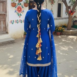 Traditional Punjabi Paranda, Asian Parandi, Braid Jewelry With Pompom, Ghunghroo & Dome, Golden Braid Dori, Jaggo, Lohri Hair Accessory.