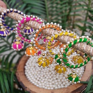 Handmade Latkan Bangles, Haldi Mehendi Sangeet Gift, Housewarming Gift, Gift For Her, Indian Wedding Favor, Ganpati Gift, Diwali Gift