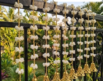 Jasmine/Mogra Garlands Indian Wedding Decoration Muslim Wedding Nikaah Pardah Partition with golden beads