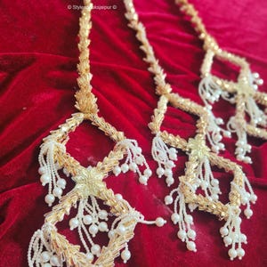 Punjabi Golden Tassel  Paranda ,Traditional Indian Braid Accessory , Jaago Parandi , Bridal Hair Dori for Wedding,Mehendi, Sangeet Function