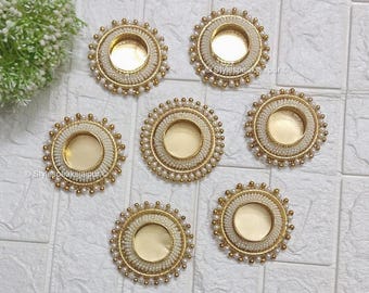 Candelabro de té especial Diwali, forma redonda, atractivo diya para haldi, sangeet, decoración de boda, mesa decorativa diya, recuerdo de invitado