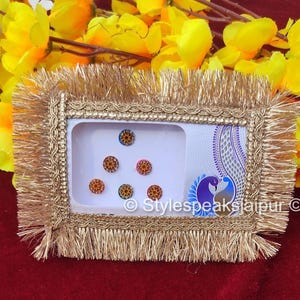 Multicolor Round Bindi Set with Crystal |  Indian Forehead Bindis | Bridal & Festival Gift | Karwa Chauth Teej Mehndi Tikka Accessories