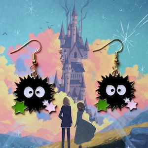 Soot Sprite Earrings. Studio Ghibli Jewellery. Anime Japanese Design. Novelty Spirited Away Earrings Gift. My Neighbour Totoro Earrings.