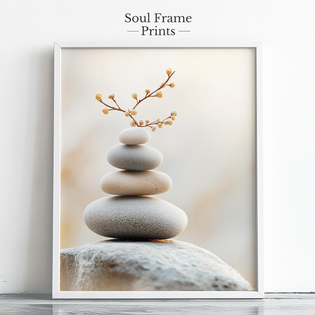 Zen Stone Stack Print – Minimalist Meditation Art (digital Download) - Etsy