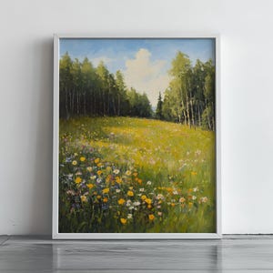 Wildflower Meadow Wall Art, Cottagecore Decor, Nature Wall Art, Digital Download Print Wildflower Meadow Printable Art - 293