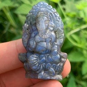 1.9''+ Natural Labradorite Quartz,Quartz Crystal,Hand Carved,Crystal Ganesha,Ganesha Skull,Home Decoration Crystal Gifts 1PC