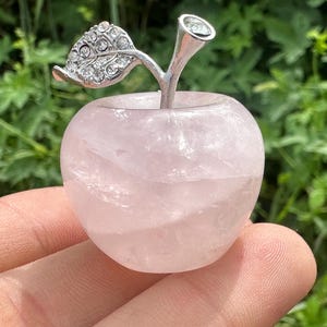 Calavera de manzana de cuarzo rosa: cristal para decoración del hogar, 30 mm