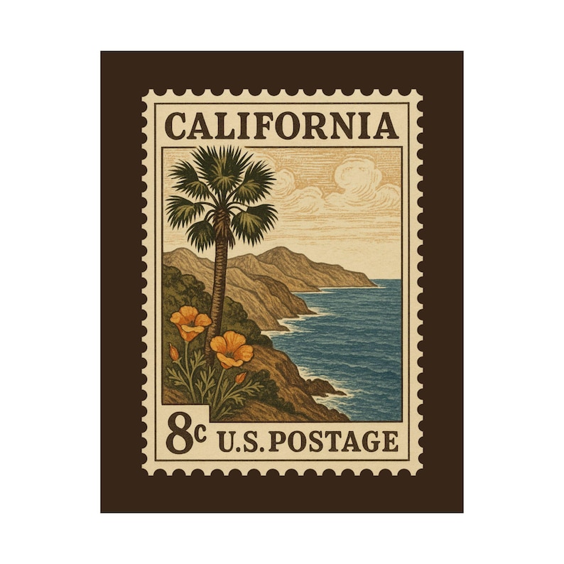 California Postage Stamp Print | Collector Series: Coastal Beacons ...